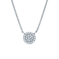 Liven Small Pave Disc Necklace - 6.5mm - Joy