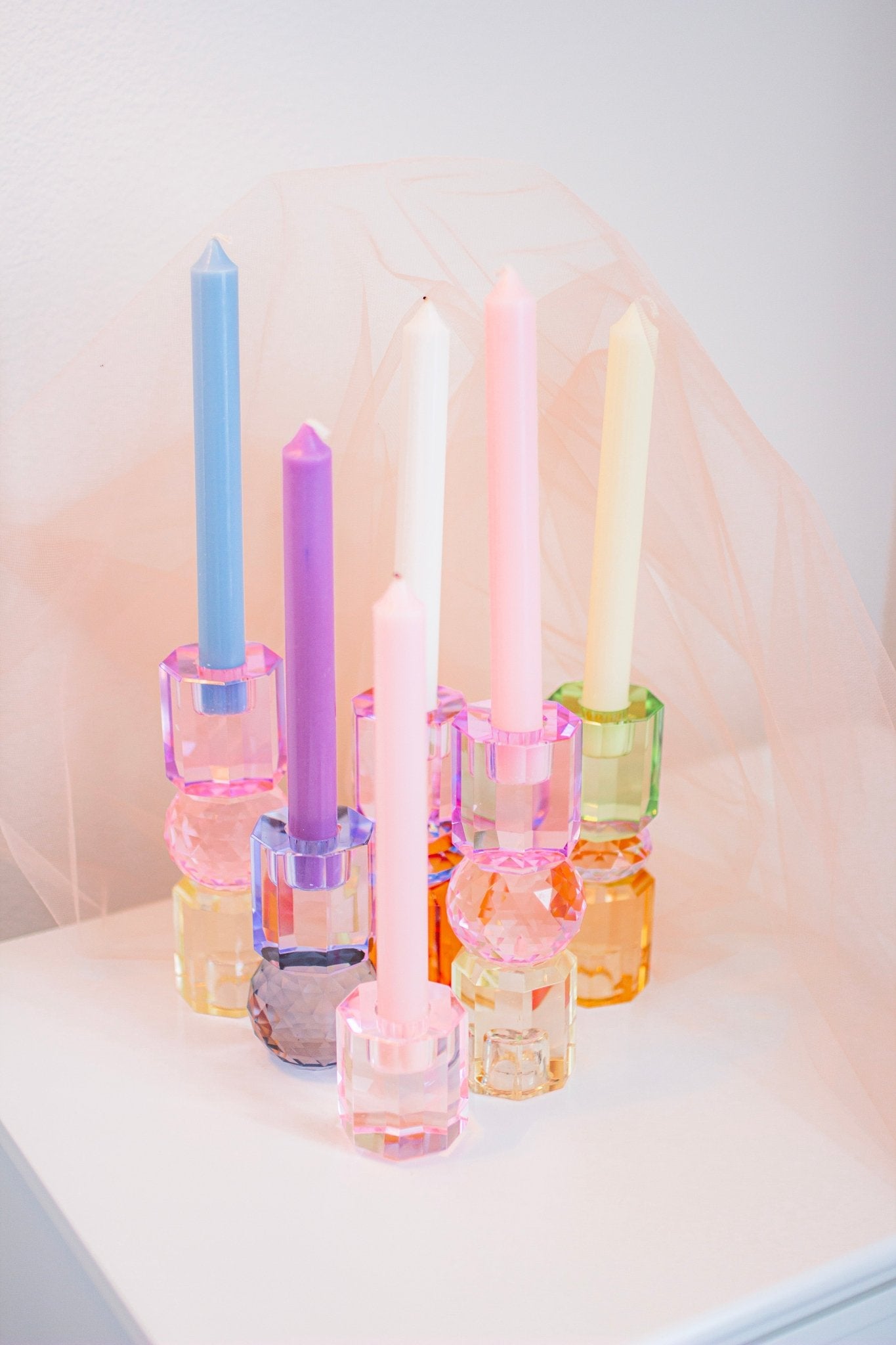 2 Tier Prism Crystal Candle Holder - Joy