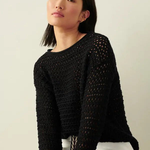 Italian Blend Crochet Crewneck - Joy