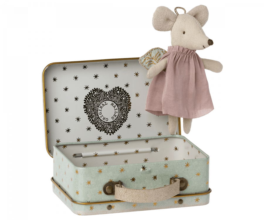 Angel Mouse in Suitcase - Joy