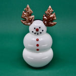 Glass Snowman Rudolph - Joy