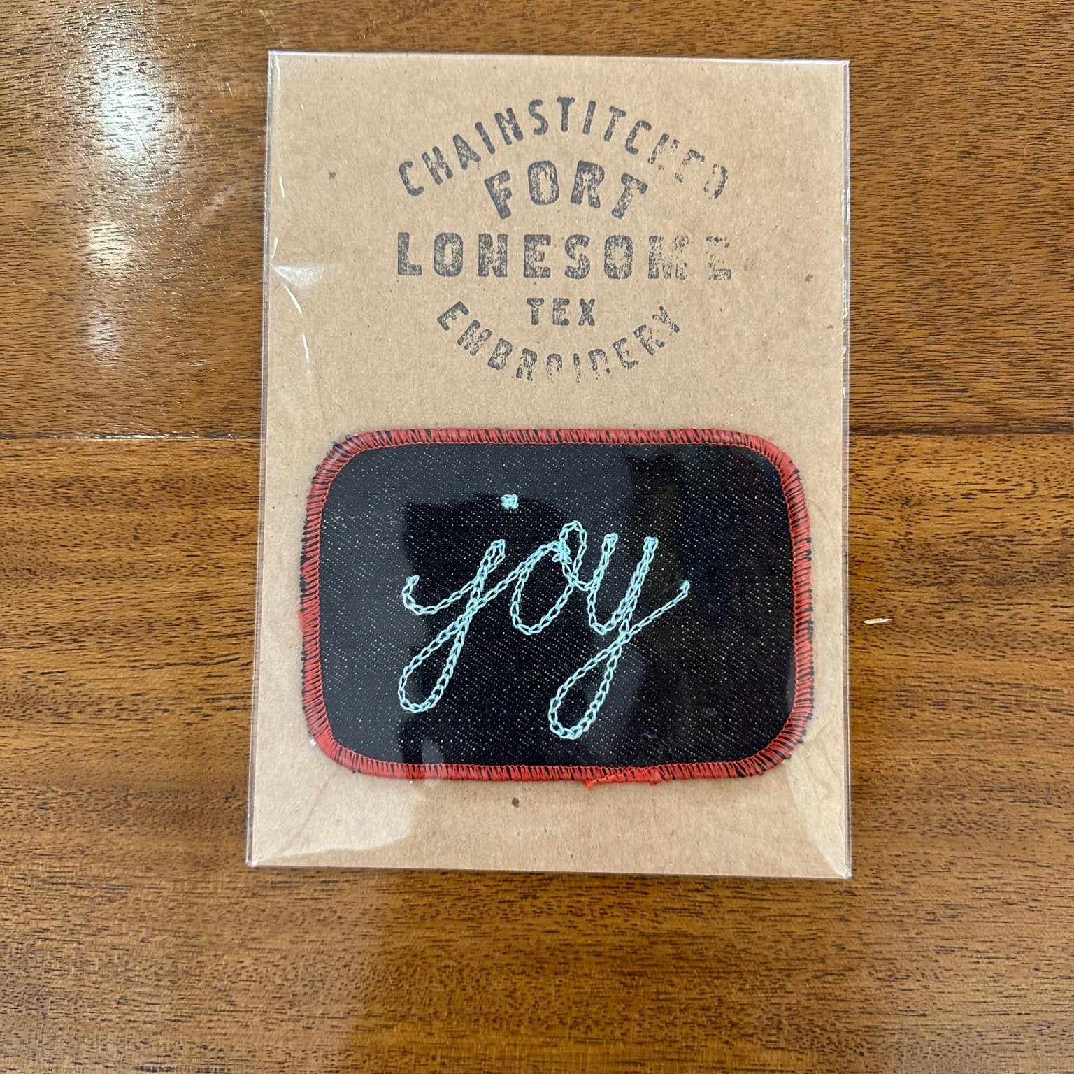Joy Chain Stitched Embroidery Patch - Joy