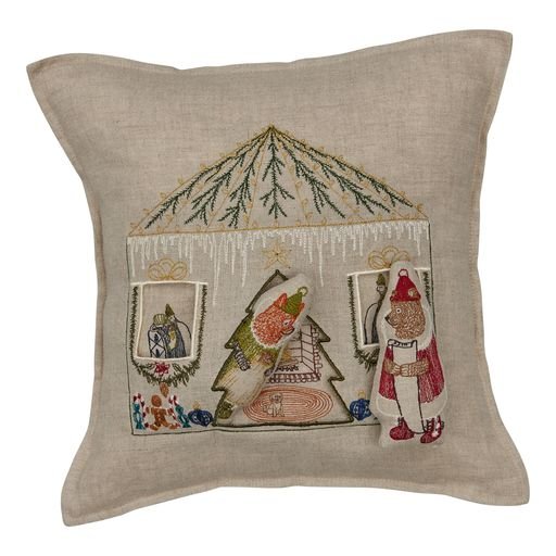 North Pole Santa's House Pillow - Joy